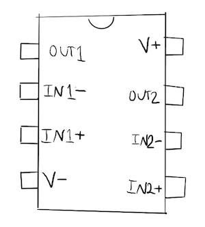 LM358 pinout diagram