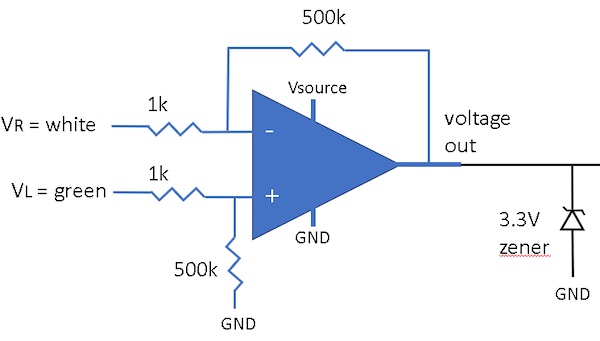op amp difference amplifier schematic
